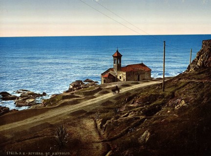 Chapel of St Ambrose, San Remo, Riviera, Italy, c. 1895, Historic, digitally restored reproduction