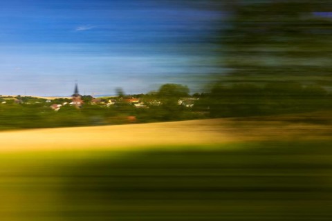 Long exposure from a moving train, Wunstorf, Lower Saxony, Germany, Europe