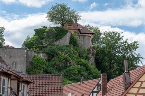 View of Betzenstein Castle, a hilltop castle from the High Middle Ages, Betzenstein, Upper