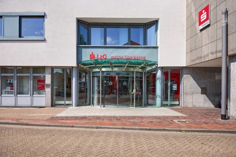Entrance to Landessparkasse zu Oldenburg, Varel branch, Friesland district, Lower Saxony, Germany,