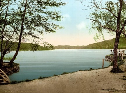 The Lake of Lourdes, Lourdes, Pyrenees, France, ca 1890, Historical, digitally restored