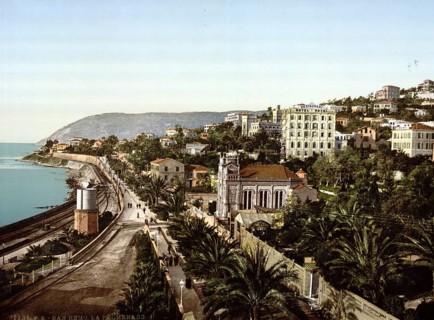 The Promenade, San Remo, Riviera, Italy, c. 1895, Historic, digitally restored reproduction from a