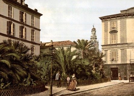 City centre, San Remo, Riviera, Italy, c. 1895, Historic, digitally restored reproduction from a