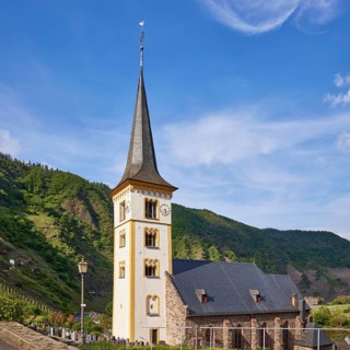 St Laurentius Church in Bremm, Cochem-Zell district, Rhineland-Palatinate, Germany, Europe