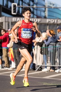 Yusuke Tamura Japan on Potsdamer Platz at the 50th BMW Berlin Marathon 2024 on 29 September 2024