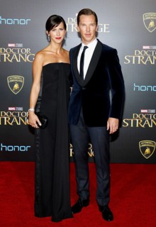 Benedict Cumberbatch and Sophie Hunter at the World premiere of 'Doctor Strange' held at the El