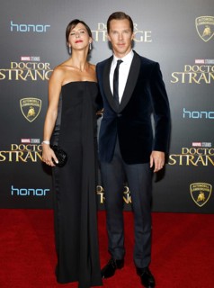 Benedict Cumberbatch and Sophie Hunter at the World premiere of 'Doctor Strange' held at the El