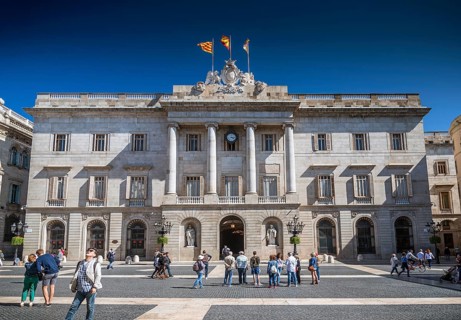 Generalitat Palace building of the Catalan government at Plaza de Sant Jaume barcelona spain