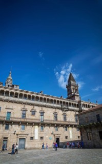Old town landmark Obradoiro Square near santiago de compostela cathedral spain