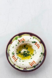 Middle eastern hummus houmous chickpea dip meze mezze starter snack food set
