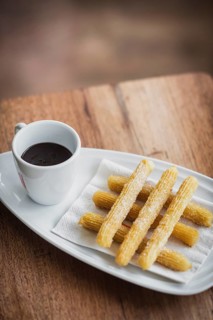 Chocolate and churros traditional spanish breakfast snack food