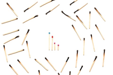 Matches isolated on a white background. family protection concept. purity. protecting the family