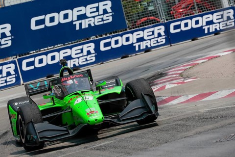 CHRISTIAN LUNGAARD (45) of Hedensted, Denmark celebrates in victory lane after winning the Honda