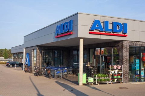 Aldi-Nord supermarket with logo, Achim, Lower Saxony, Germany, Europe