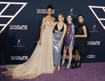 Elizabeth Banks, Ella Balinska, Kristen Stewart and Naomi Scott at the Los Angeles premiere of