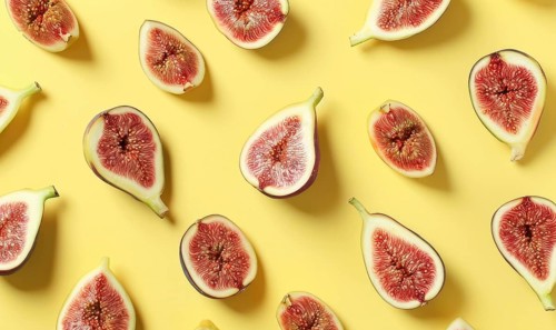 Figs on a pale yellow background AI generated