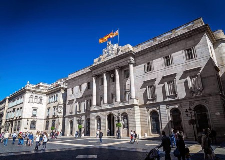 Town hall building of the Catalan government at Plaza de Sant Jaume barcelona spain