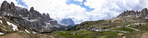 Landscape of Gardena Pass in the Dolomites