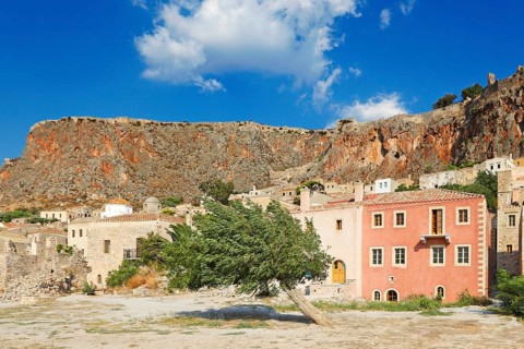 The Byzantine castle-town of Monemvasia in Greece