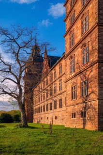 View of Johannisburg Castle in Aschaffenburg, Germany, Europe