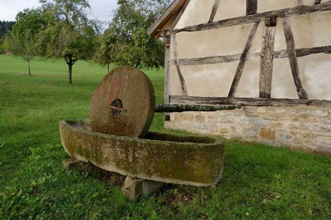 Historic Wercheltrog in the Hohenloher Freilandmuseum, Wackershofen, Schwäbisch Hall, Hohenlohe,