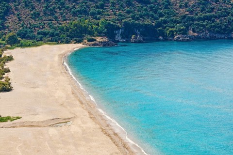 Karavostasi beach in Perdika, Greece, Europe