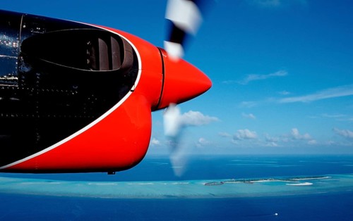 Aerial view of Maldives Island, Maldives, Indian Ocean, South Male Atoll, Asia
