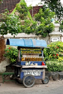 Petrol gasoline street stall in surakarta indonesia