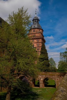 View of Johannisburg Castle in Aschaffenburg, Germany, Europe