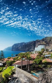 Los gigantes cliffs nature landmark and resorts in south tenerife island spain