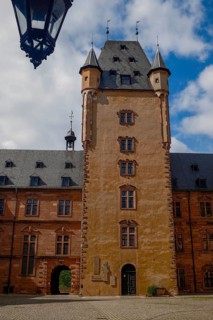 View of Johannisburg Castle in Aschaffenburg, Germany, Europe
