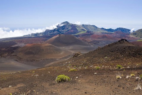 Crater of the Haleakala volcano, Maui, Hawaii, USA, North America