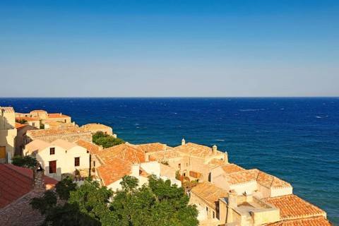 The Byzantine castle-town of Monemvasia in Greece