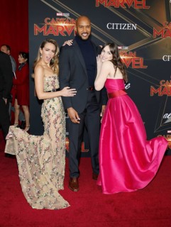 Henry Simmons, Elizabeth Henstridge and Chloe Bennet at the World premiere of 'Captain Marvel' held