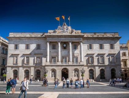 City hall building of the Catalan government at Plaza de Sant Jaume barcelona spain