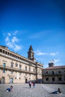 Old town landmark Obradoiro Square near santiago de compostela cathedral spain