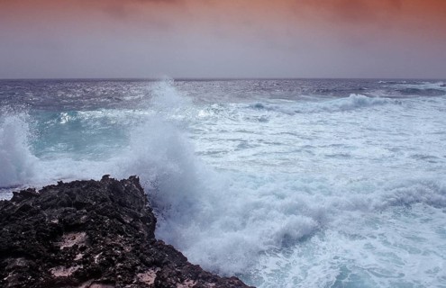 Storm on the coast, Netherlands Antilles, Bonaire, Caribbean, Caribbean Sea, Washington Slagbaai