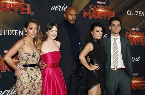 Chloe Bennet, Elizabeth Henstridge, Henry Simmons, Ming-Na Wen and Jeff Ward at the World premiere
