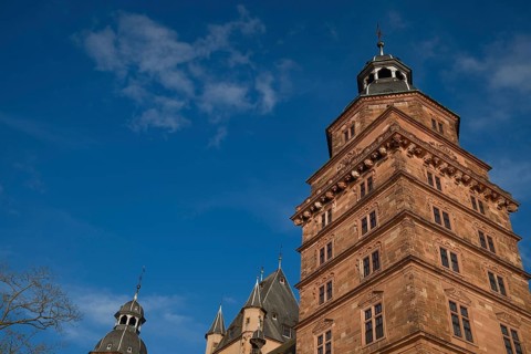 View of Johannisburg Castle in Aschaffenburg, Germany, Europe