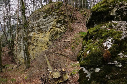 Felsenmeersteig, Swabian Alb, near Albstadt-Laufen, Baden-Württemberg, Germany, rock sea path,