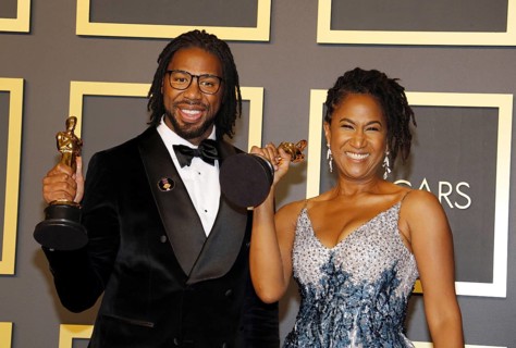 Matthew A. Cherry and Karen Rupert Toliver at the 92nd Academy Awards, Press Room held at the Dolby