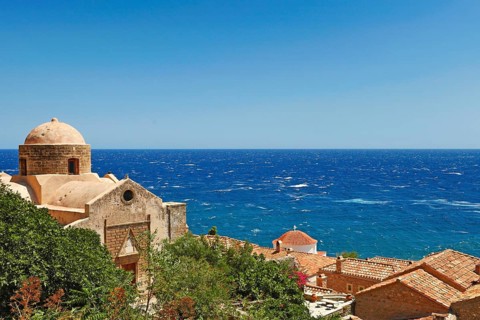 The Byzantine castle-town of Monemvasia in Greece