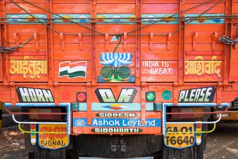 Painted truck in goa india