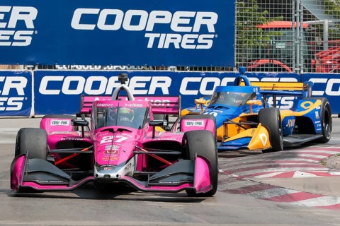 KYLE KIRKWOOD (27) of Jupiter, Florida runs through the streets during the Honda Indy Toronto in