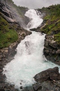 View of the Kjosfossen waterfall Norway
