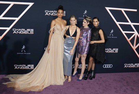Elizabeth Banks, Ella Balinska, Kristen Stewart and Naomi Scott at the Los Angeles premiere of