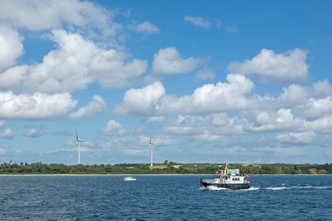 Bicycle ferry, coast near Broager, Syddanmark, Denmark, Europe