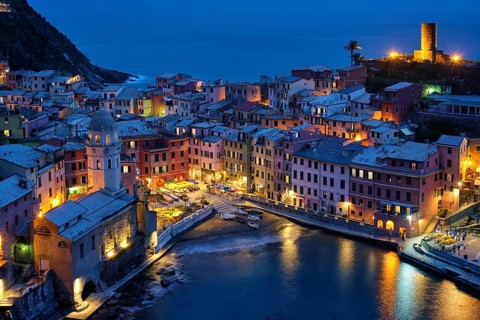 Vernazza village popular tourist destination in Cinque Terre National Park a UNESCO World Heritage