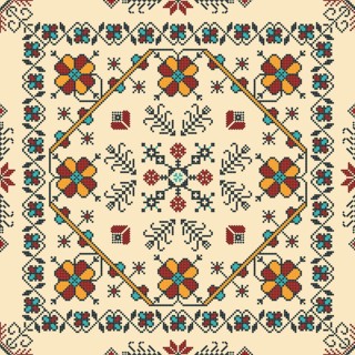 Traditional Latvian embroidery seamless pattern, vector illustration