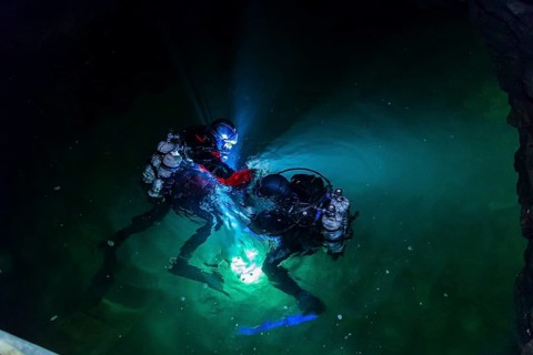 Divers in the Marie Louise Stolln visitor mine